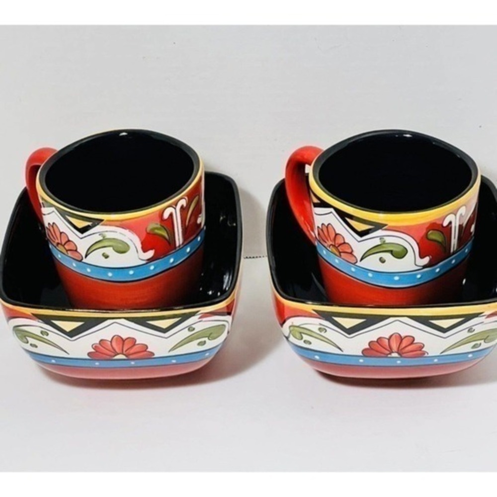 Roscher Set Of 2 Mugs And 2 Bowls - BEAUTIFUL COLORS!